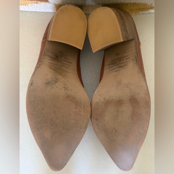 Silent D Mopat Mule Heels 39 US 8.5 Honey Brown Leather Western Anthropologie - Picture 9 of 11
